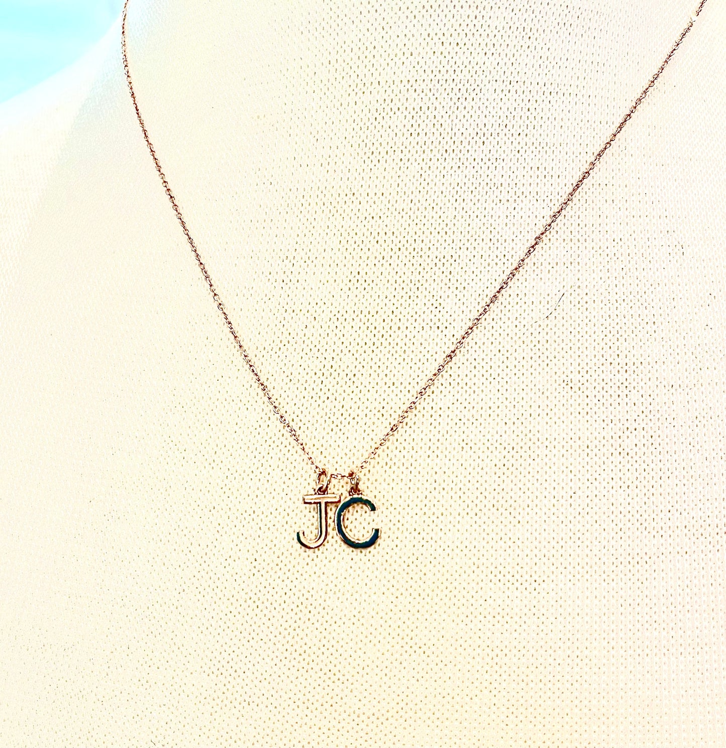 10k Gold Initial Charm Layering Necklace Customizable