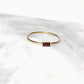 14k Gold and Baguette Red Garnet Ring Stacking Ring  Engagement January Birthstone Ring
