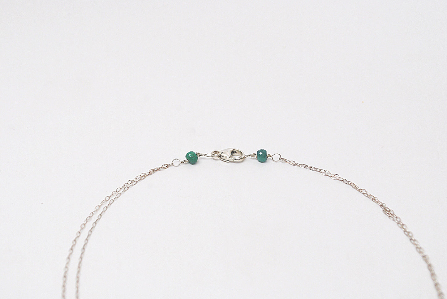 Green Emerald Circle Forever More Infinity Bracelet Pendant Endless Circle Emerald Silver Gold Necklace