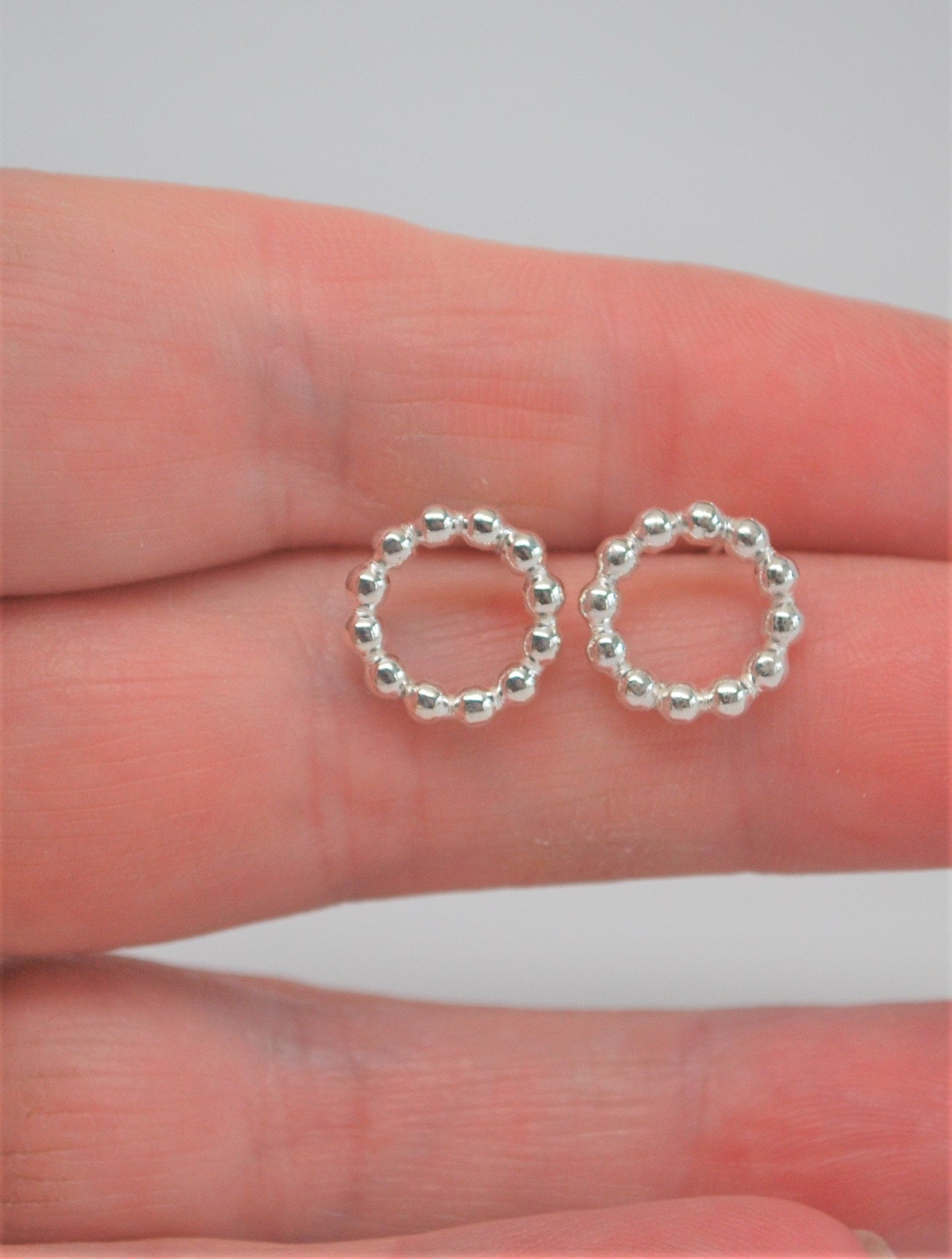 Infinity Bubble Circle Earrings Sterling Silver 14K Yellow Rose White Gold