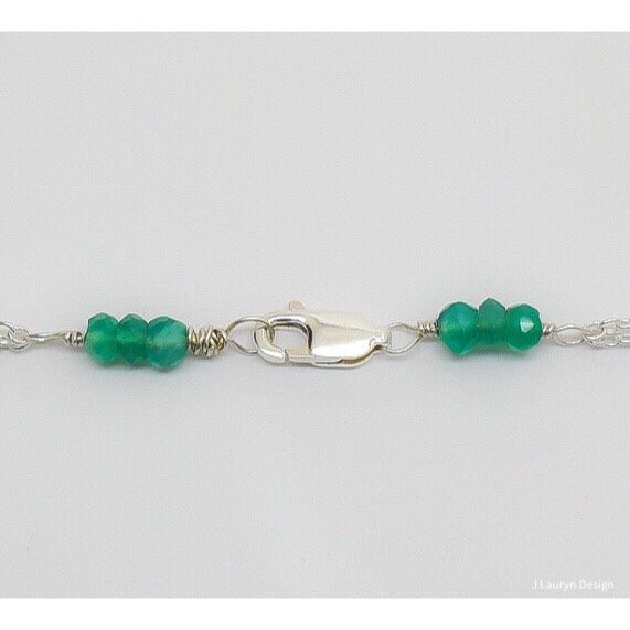 Green Emerald Circle Forever More Infinity Bracelet Pendant Endless Circle Emerald Silver Gold Necklace