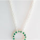 Green Emerald Circle Forever More Infinity Bracelet Pendant Endless Circle Emerald Silver Gold Necklace