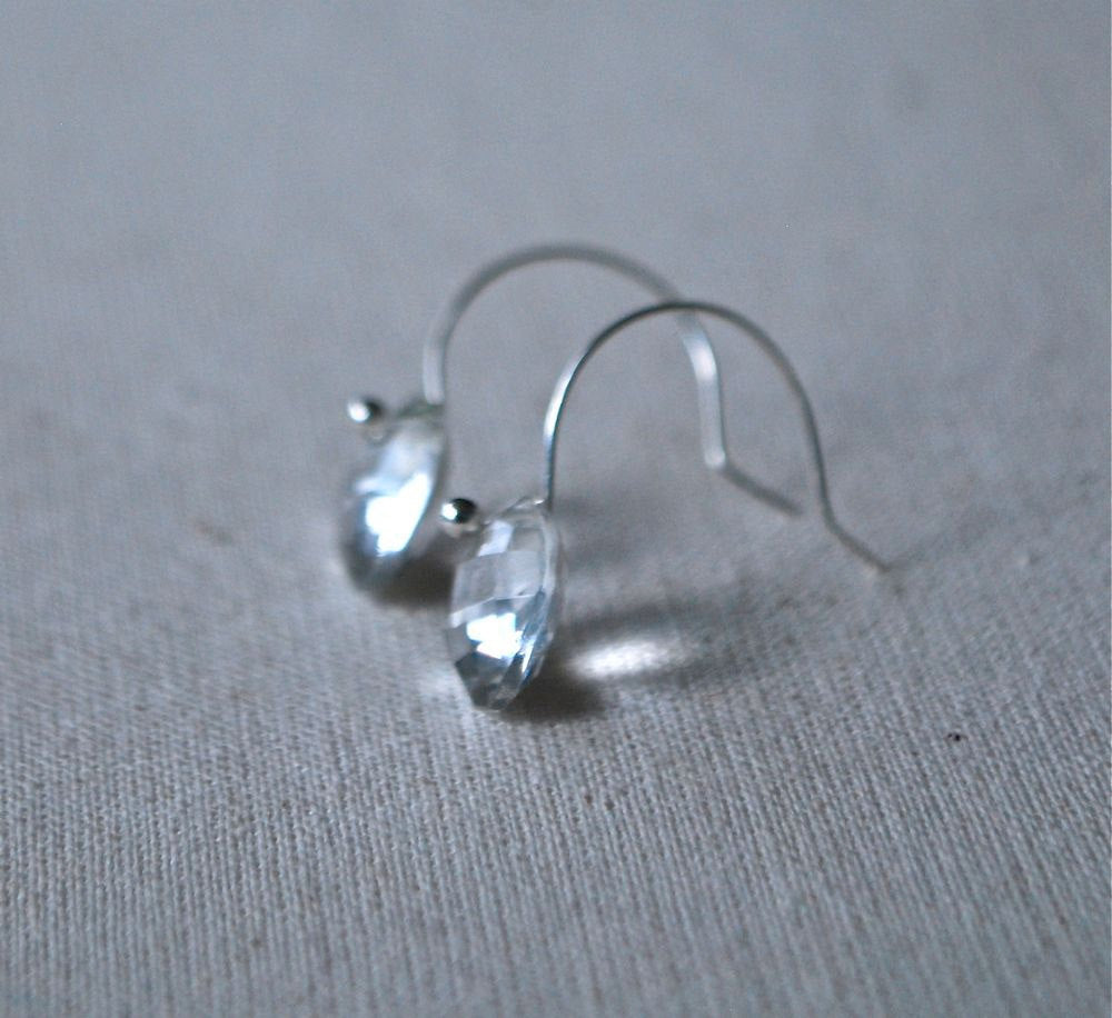 April Birthstone Earring - Gemstone Dangle Drop Earring - Rock Candy Earring - Statement Earring - Rock Quartz Recycled Sterling Earrings