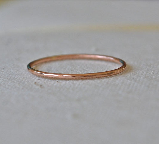 Rose Gold Stack Ring Made of Recycled 14K Gold - Stacking Ring