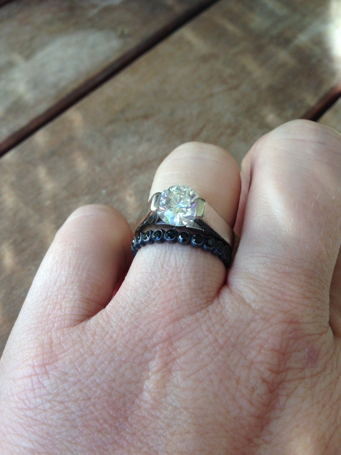 Silver Eternity Band Stack Rings Wedding Rings Eternity Band Stacking Rings Birthstone Gemstone Stack Rings - Set of 3 in Recycled Sterling Silver