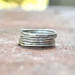 Classic Ring Stack - Recycled Argentium Silver Stacking Rings The Skinny Stack Set of 6