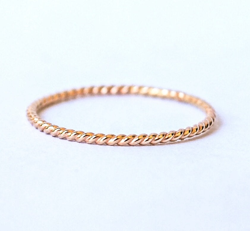 14k Recycled Yellow Gold Twist Band Sizes SALE