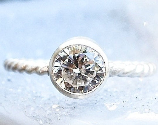 Alternative 2 Carat Diamond Ring Sterling Silver