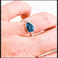 Blue Topaz Sterling and Rose Gold Droplet Ring