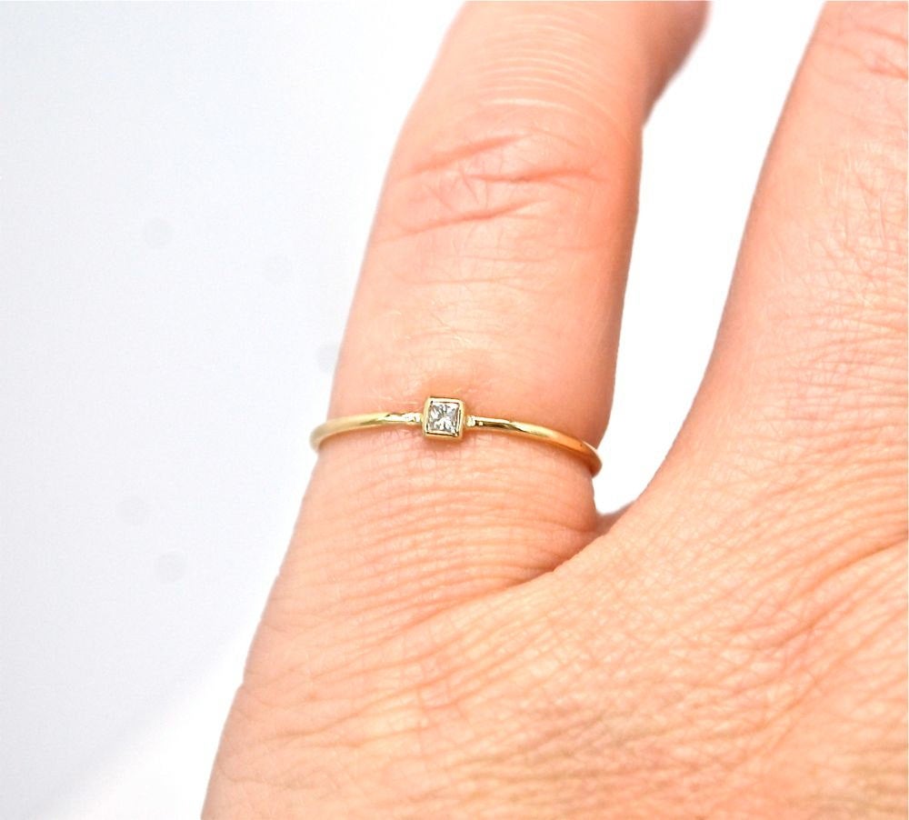 Princess Cut Diamond Ring, Princess Cut Diamond Band, Gemstone Ring, Princess Cut Engagement Ring, Womans Ring, Gift for Her, Graduation