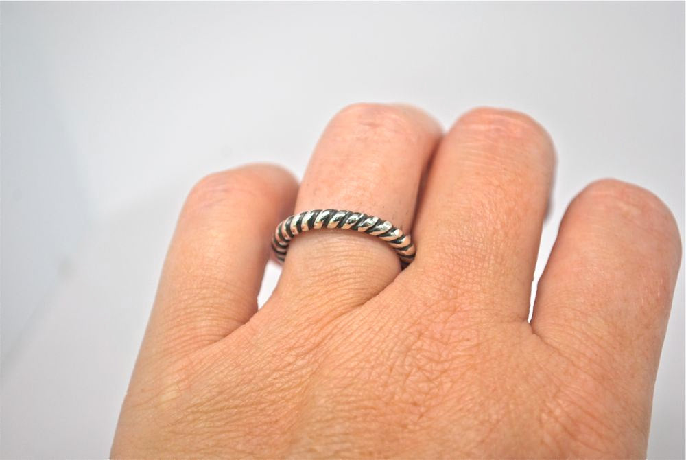 Silver Rope Band, Silver Cable Rope, Twist Braided Stackable Silver Band, Twist Band Ring, Twist Stack Ring, Twist Band Engagement Ring