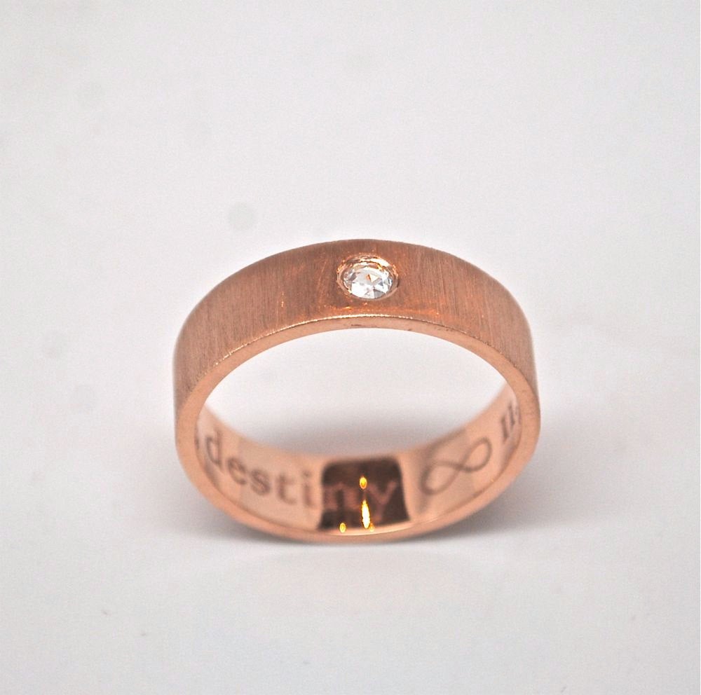 Diamond Ring Band 3mm Rose Cut Diamond Ring - 14k Rose Gold Men's Wedding Ring - Handmade Wedding Band - Diamond Wedding Band