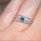 Purple Blue Iolite Gemstone Stacking Ring and 2 Twist Stacking Bands in Recycled Sterling Silver