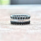 Black and White Yin and Yang Rings Stackable Wedding Bands - Ring Guards Set of 2 Made of Recycled Sterling Silver and Gemstones