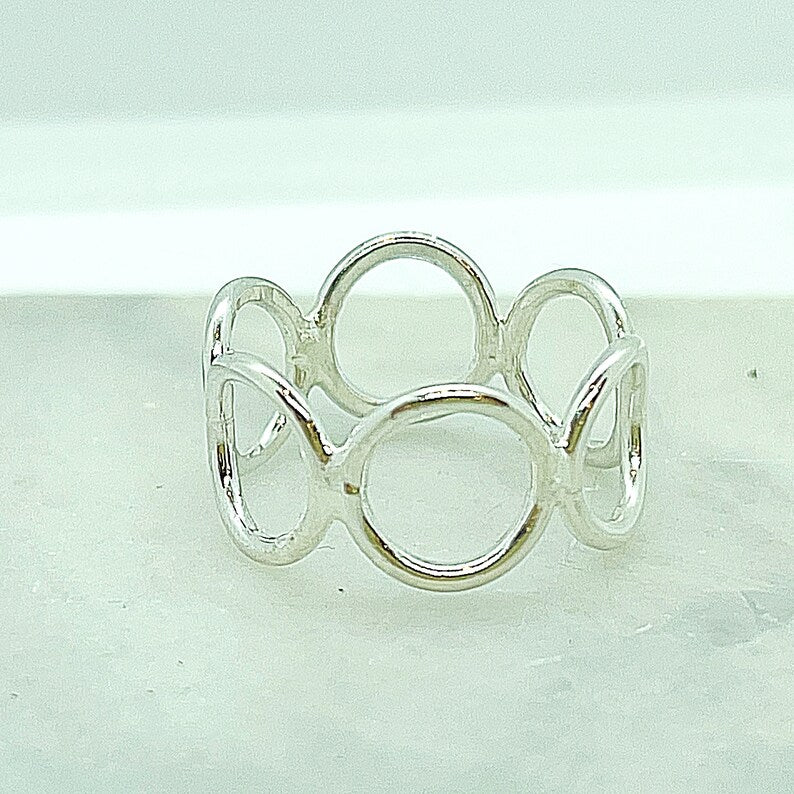 Infinity Circle Band 14k Yellow or White Gold or Sterling Silver