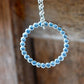 Circle Infinity Necklace - Circle Eternity Pendant Necklace in Recycled Eco Friendly Sterling Silver - Blue Topaz - Made to order