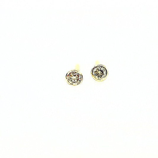 Diamond Stud Earrings Diamond Solitaire Earrings Tiny Diamond Pebble Threaded Stud 14k Gold Earrings Gift for Her