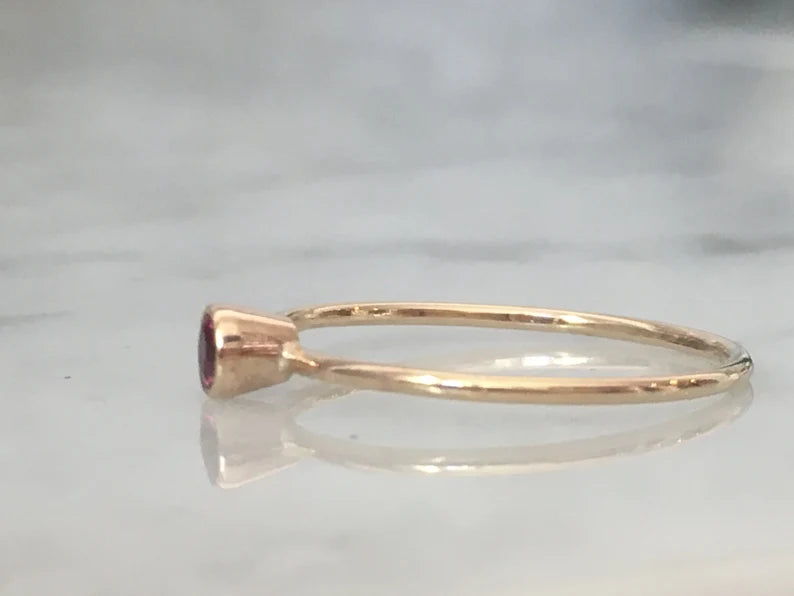 Ruby Ring, Red Ruby Stackable Ring, 14k Solid Yellow Ruby Ring, White Gold Ruby Ring, woman’s ring, gift for her