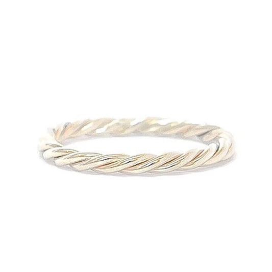 18K White Gold Twist Band - Wedding Ring - Handmade Twist Band - Stacking Ring - Stackable Wedding Ring