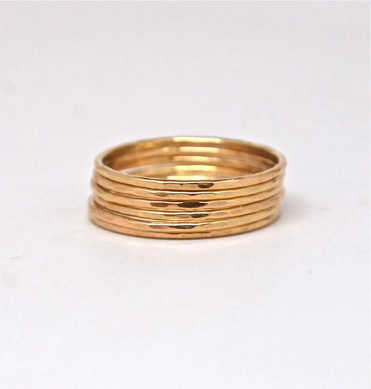 14k Gold Stack Rings The Skinny Stack set of 6