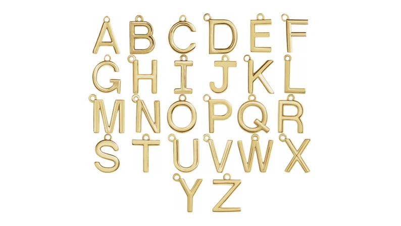 Petite Initial Letter Charms 14k or 10k Gold Minimalist Layering Necklace Bracelet