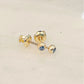 14k blue diamond stud earrings