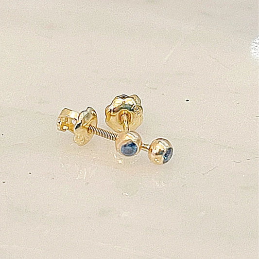 14k blue diamond stud earrings