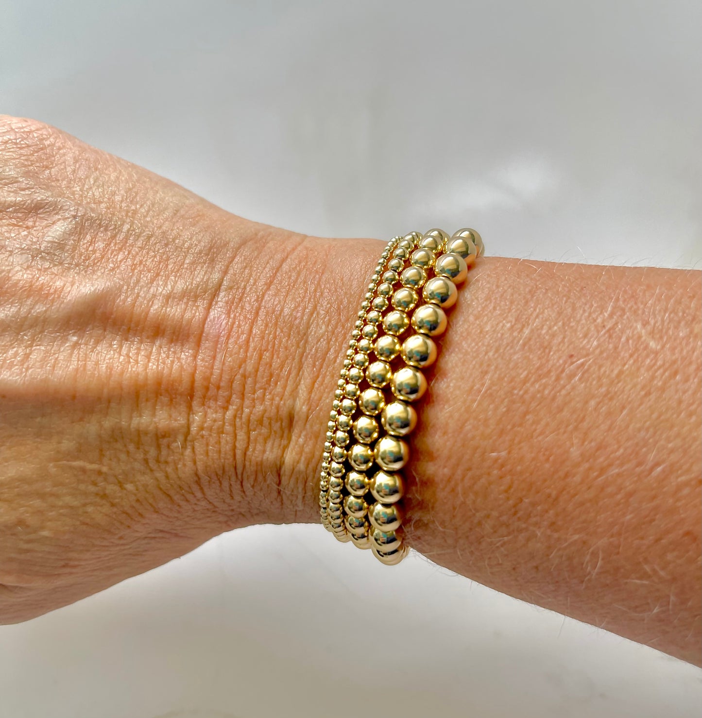 Gold Filled Beaded Stretch Bracelet