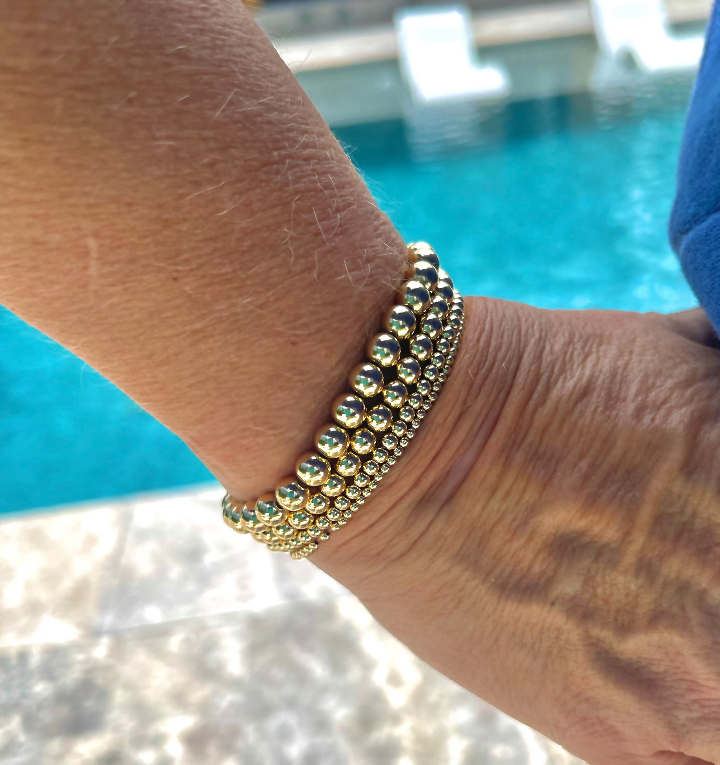 Gold Filled Beaded Stretch Bracelet