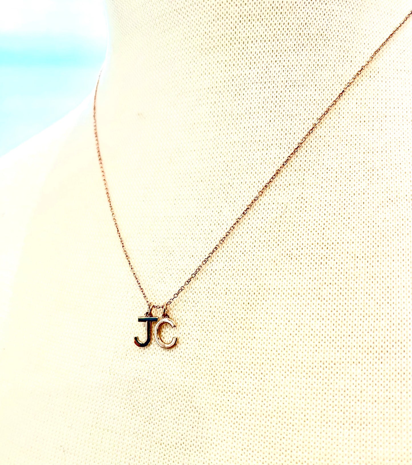 14k Gold Initial Charm Layering Necklace Customizable