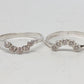 3 Ring Halo Set Mystic Topaz Bezel Stack Ring Solitaire Sterling Silver or Gold Wedding Set