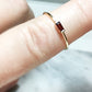 14k Gold and Baguette Red Garnet Ring Stacking Ring  Engagement January Birthstone Ring