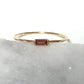 14k Gold and Baguette Red Garnet Ring Stacking Ring  Engagement January Birthstone Ring