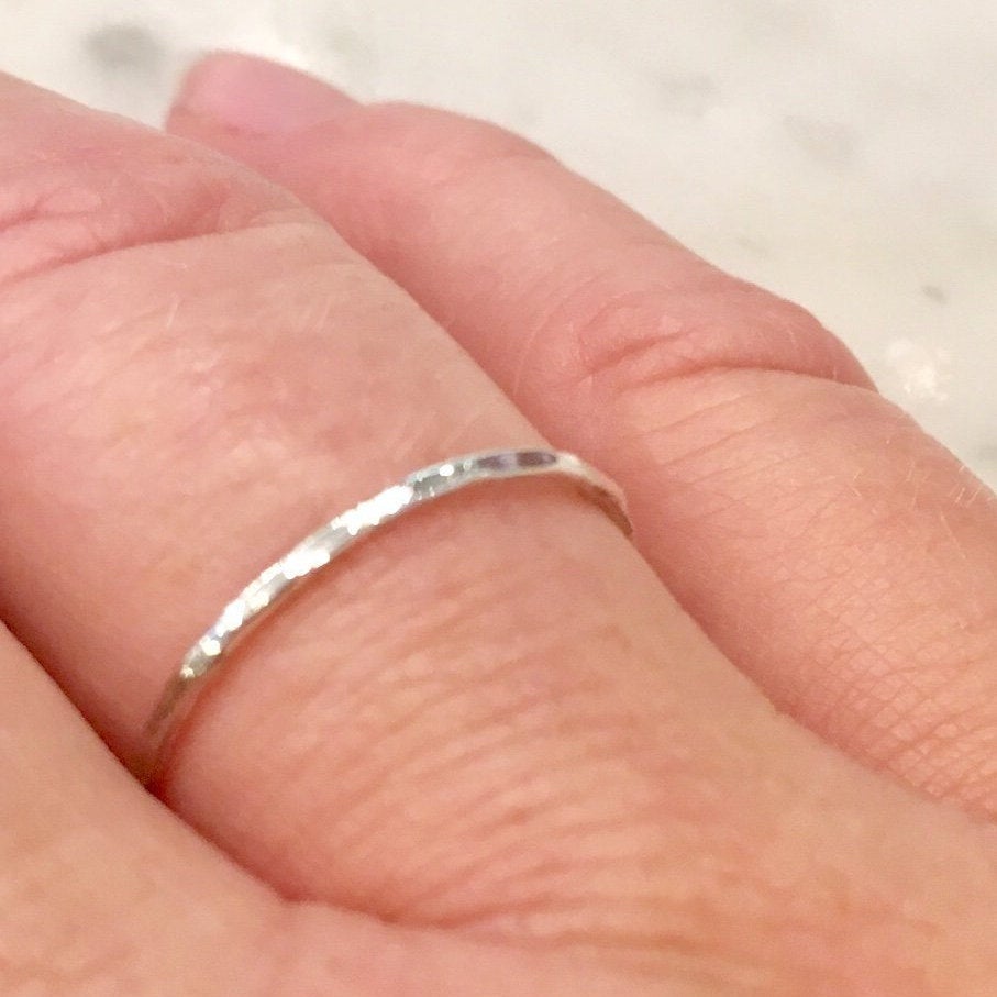 Silver Stack Ring, Dainty Stack Ring, Gift for Her, Thin Delicate Silver Ring, Single Ring Gold Filled Stack Ring The Skinny Nesting Band