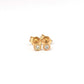 Tiny Diamond Pebble Single Threaded Stud 14k Gold Earrings