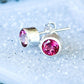 Pink Topaz Silver Earrings - The Madeleine