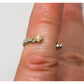 Diamond Negative Space Ring Gold Sterling Open Ring - Modern Dotted Ring - Pinky Ring - Stackable Band - Stacking Ring - Made to Order
