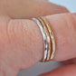 Rose Gold, Silver, Gold -- Skinny Stacks 10 Rings