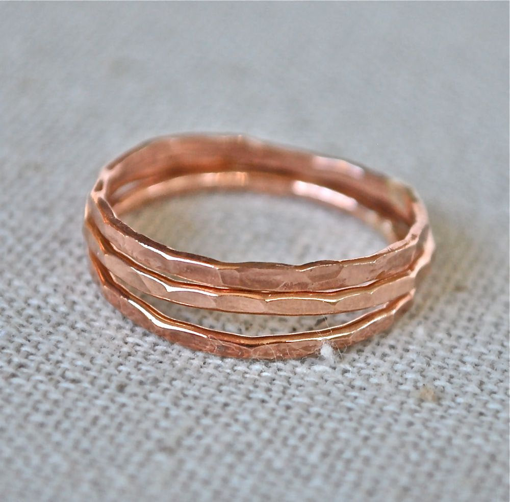 5 Delicate Stack Rings, Triple Stack Rings, Delicate Bands, Mother Rings- 3 Yellow Gold Filled and 2 Silver Stack Ring The Skinny Stack Set