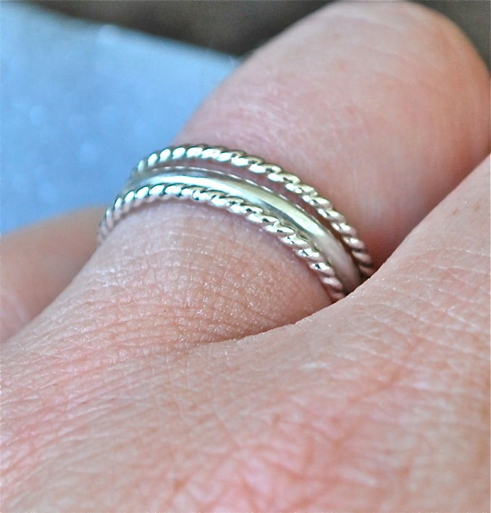 Twist Stack Sterling Stacking Rings