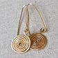 Gold Egyptian Influence Disc Drop Earrings