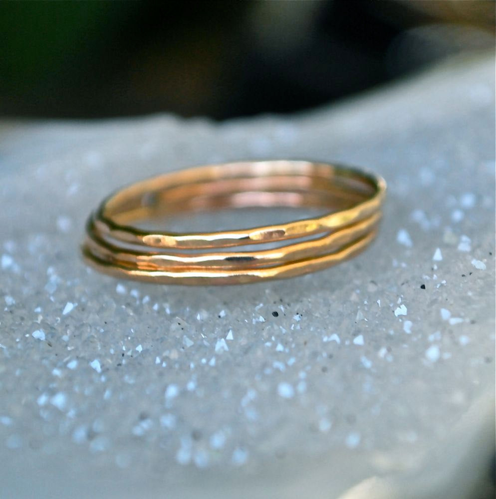 Stack Rings 3 Separate 5 Delicate Stack Rings, Triple Stack Rings, Delicate Bands, Mother Rin ...