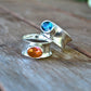 Ring Topaz Ring Sterling Silver Blue or Orange Topaz Gemstone Statement Ring Recycled Silver