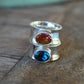 Ring Topaz Ring Sterling Silver Blue or Orange Topaz Gemstone Statement Ring Recycled Silver
