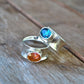 Ring Topaz Ring Sterling Silver Blue or Orange Topaz Gemstone Statement Ring Recycled Silver