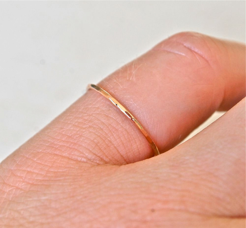 Stacking Rings, 14k Rose Gold Palladium Stacking Rings, Delicate Thin Bands, Thin Stacking Rings, White Gold and Yellow Gold Solid 14K Rings