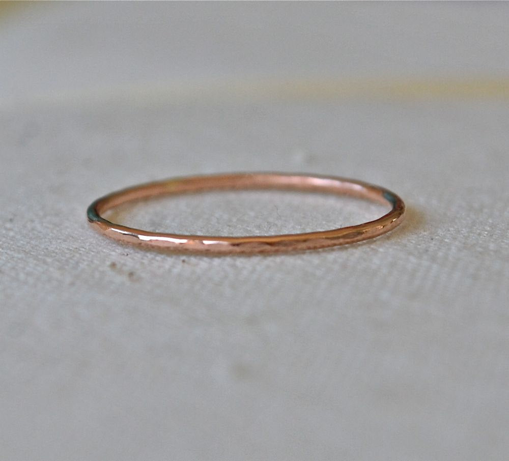 Rose Gold Stack Ring Made of Recycled 14K Gold - Stacking Ring