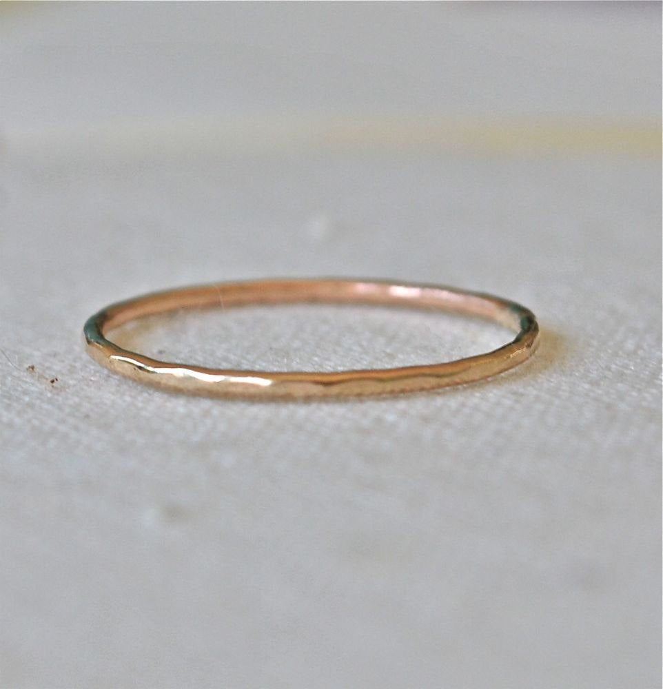 Rose Gold Stack Ring Made of Recycled 14K Gold - Stacking Ring