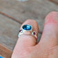 Topaz Ring - Pink and Blue Ring - Bezel Ring - London Blue Topaz Garnet Ring in Silver