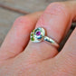 Pink Garnet Freeform Pebble Ring in Recycled Sterling Silver and 14k Yellow Gold